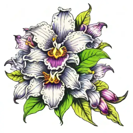 cattleya flower tattoo design idea