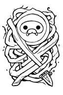 Adventure time Finn sword surrounded and wrapped tattoo design idea