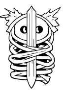 Adventure time Finn sword surrounded and wrapped tattoo design idea