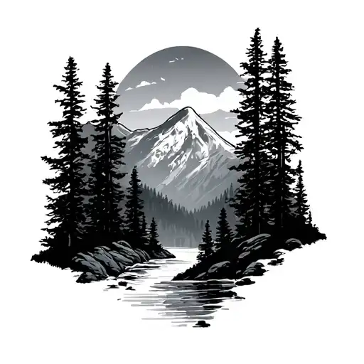 Blue Ridge Mountain tattoo design idea
