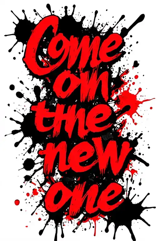 The inscription in Russian in the chthonic style "Come on the new one" tattoo design idea