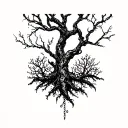 chains and trees growing tattoo design idea