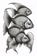 Couples Matching tattoos fish tattoo design idea