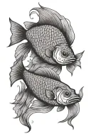 Couples Matching tattoos fish tattoo design idea