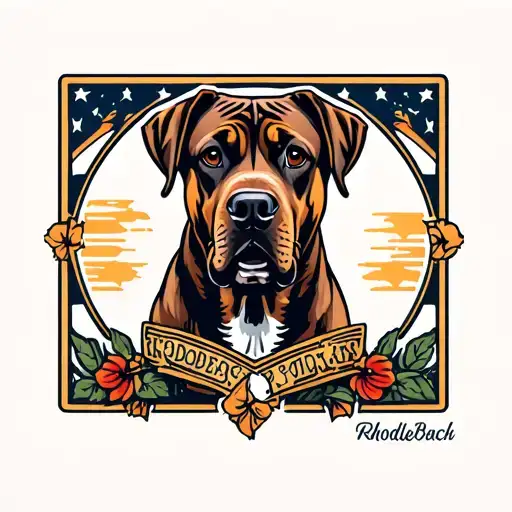 Rhodesian ridgeback dog tattoo design idea