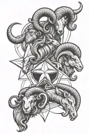 Aries capricorn and Leo star sign tattoo design idea