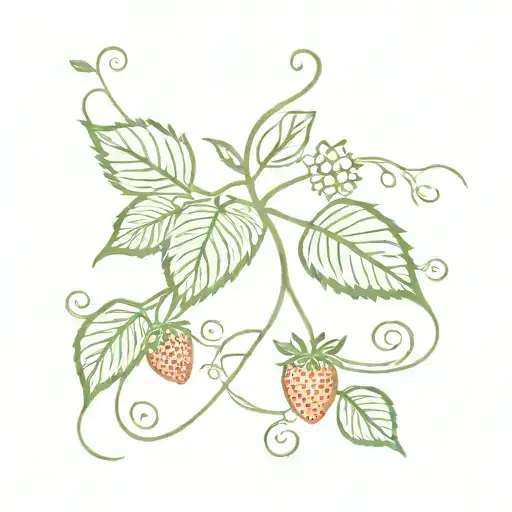 strawberry vine tattoo design idea