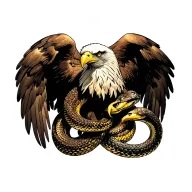 eagle and snake wrapped tattoo design idea