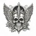 saint sinner tattoo design idea