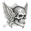 saint sinner tattoo design idea