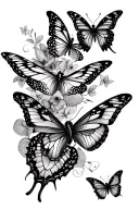 Lots of butterflies with fingerprints in the wings and something saying remembering you is easy I do it every day  tattoo design idea