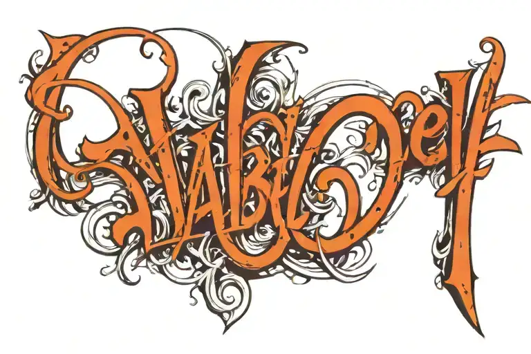 sign with name Anabel incorporated within tattoo design idea