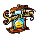 "Semper Eadem" Hourglass full tattoo design idea