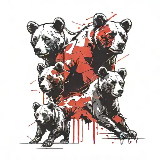 3 bear cubs tattoo design idea