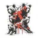 3 bear cubs tattoo design idea