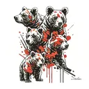 3 bear cubs tattoo design idea