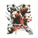 3 bear cubs tattoo design idea