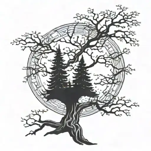 lord of the rings tree  tattoo design idea