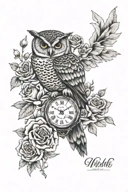 Owls ClockThistle Cutting Sheers Penguins CompassLion rampion Scottish heritage Roses Soldiers and poppyRobin  tattoo design idea