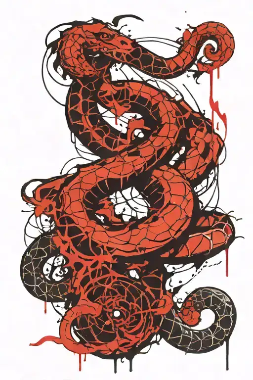 serpent coiled tattoo design idea