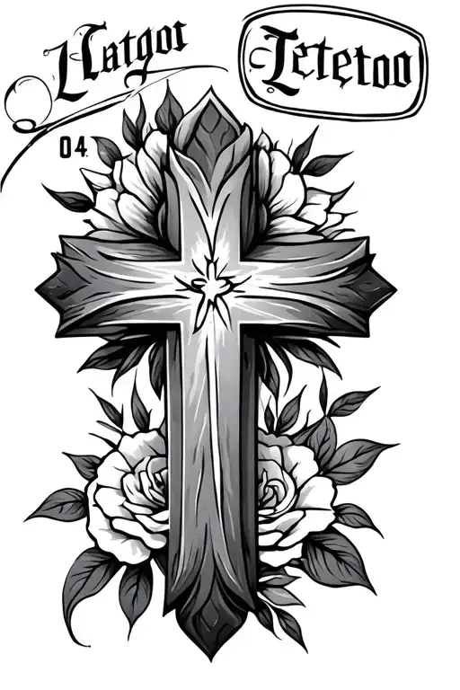 cross name date tattoo tattoo design idea