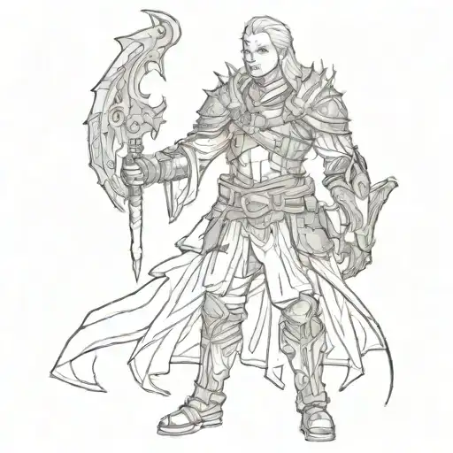 character from the game Lost Ark kaangel tattoo design idea