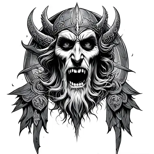 norse gods, valhalla, tim burton tattoo design idea