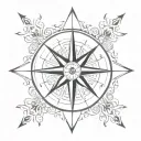 Compass Rose tattoo design idea