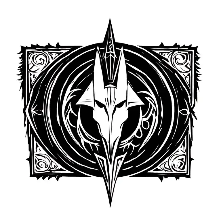 anubis round logo tattoo design idea