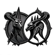 anubis round logo tattoo design idea