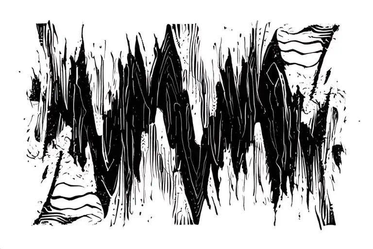 trippy curvy zig zag pattern art tattoo design idea