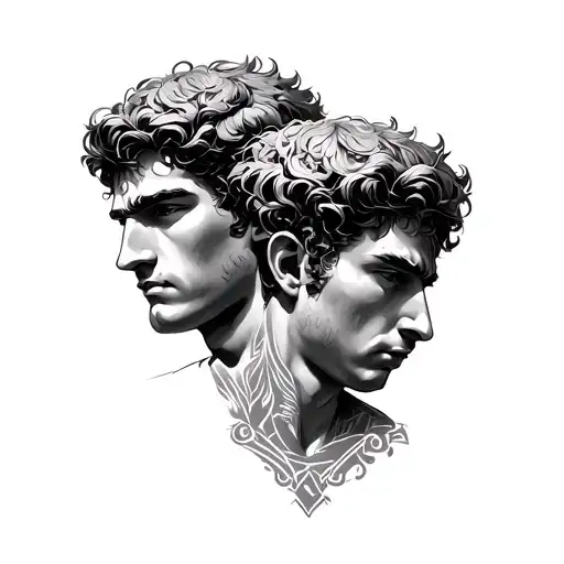Castor and Pollux brothers tattoo design idea
