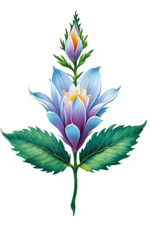 Petal, leaf in the ark flower tattoo design idea