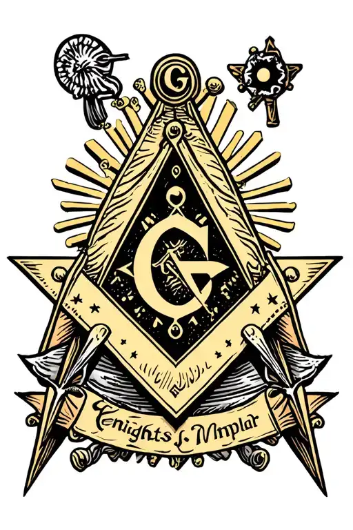 Masonic symbols, knights Templar tattoo design idea