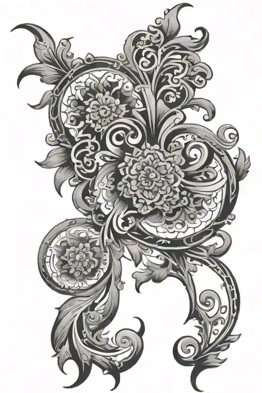 western filigree tattoo design idea