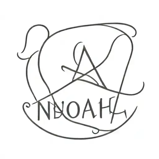 Hebrew word "Noah" tattoo design idea