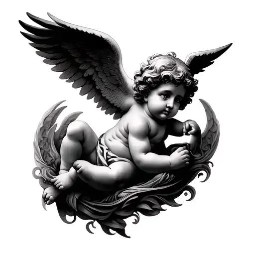 Cherub tattoo design idea