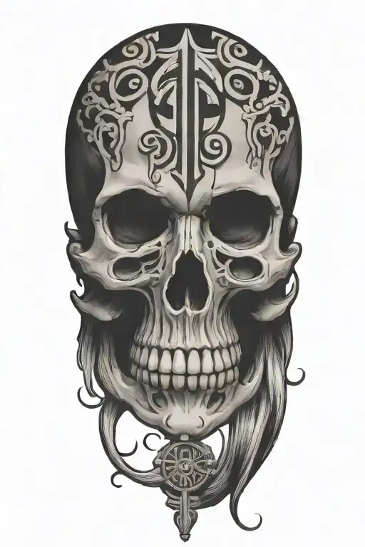Incorporate an aum symbol, momento mori tattoo design idea