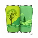 tree line water waves tattoo design idea