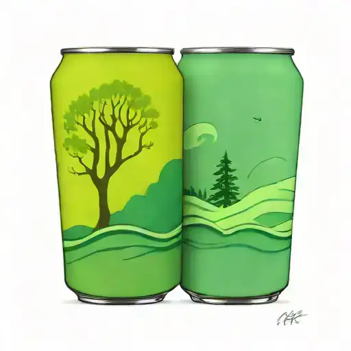 tree line water waves tattoo design idea