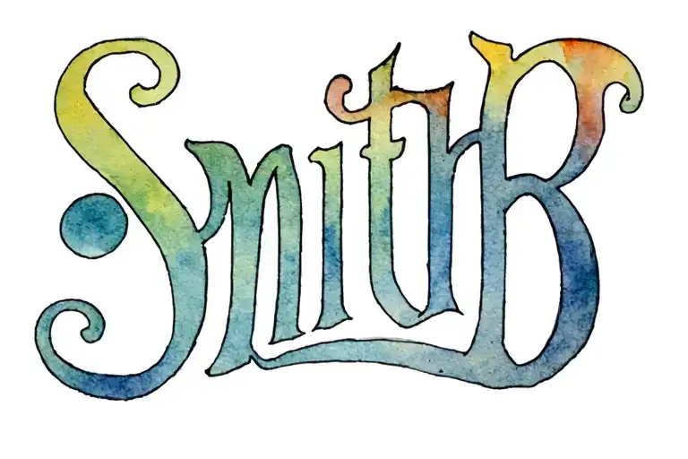 smith b in old englis letters tattoo design idea