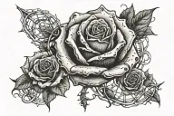 Rose outside DNA double helix transforming tattoo design idea