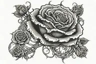 Rose outside DNA double helix transforming tattoo design idea