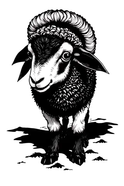 Goth Black Sheep tattoo design idea