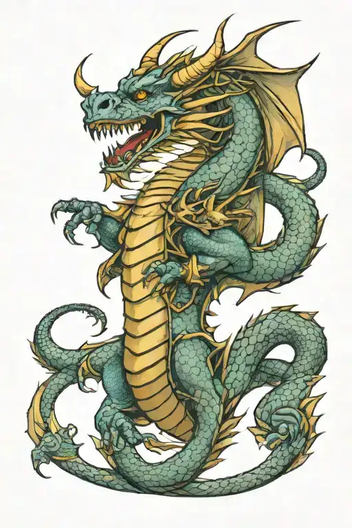 dragon on armour tattoo design idea