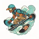 snowboard tattoo design idea