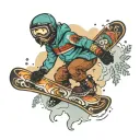 snowboard tattoo design idea