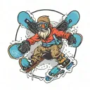 snowboard tattoo design idea