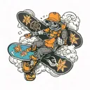 snowboard tattoo design idea