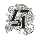 33 number written tattoo design idea